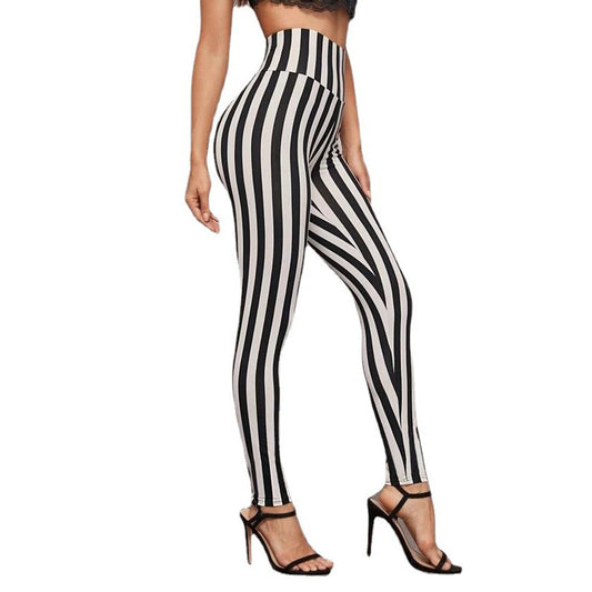 High Waist Striped Pants