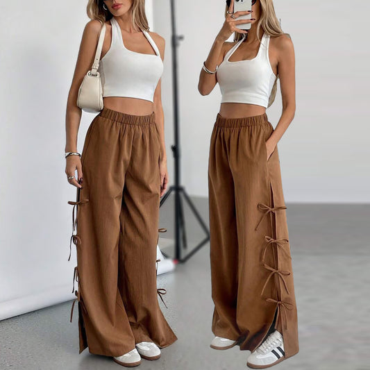 Stylish Bow Accent Joggers